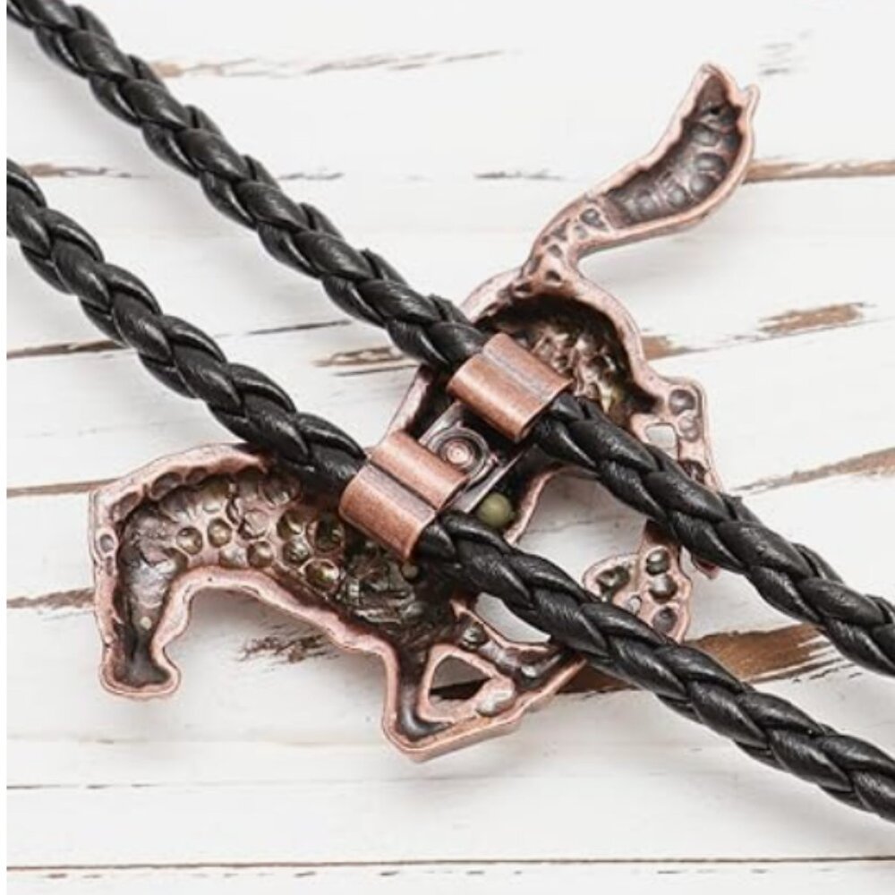 Copper Horse Vintage Native American Western Bolo Tie - Picture 2 of 5
